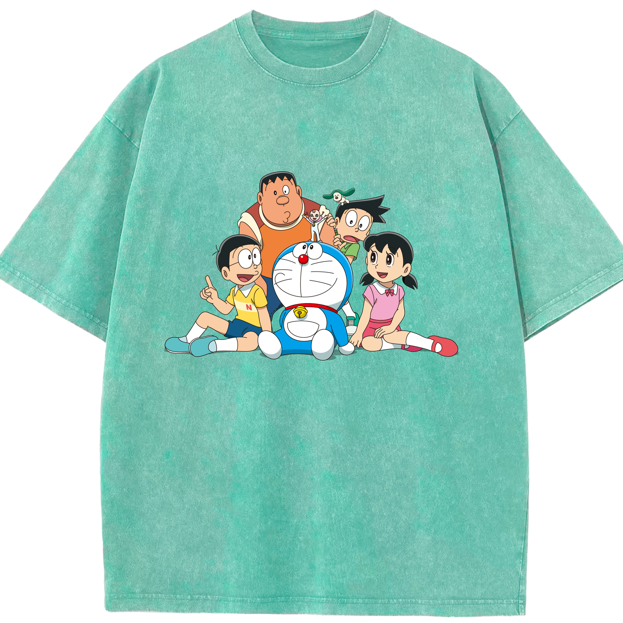 （画像用） ドラえもん Doraemon 綿100% ヴィンテージ風 半袖Tシャツ（フロントプリント）